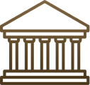 Law building icon background image used for website Adzic & Knezevic law firm.