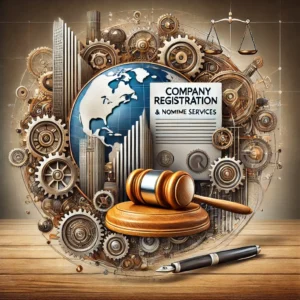 Legal professional filing documents for company registration and business formation.